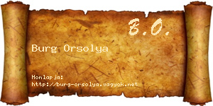 Burg Orsolya névjegykártya